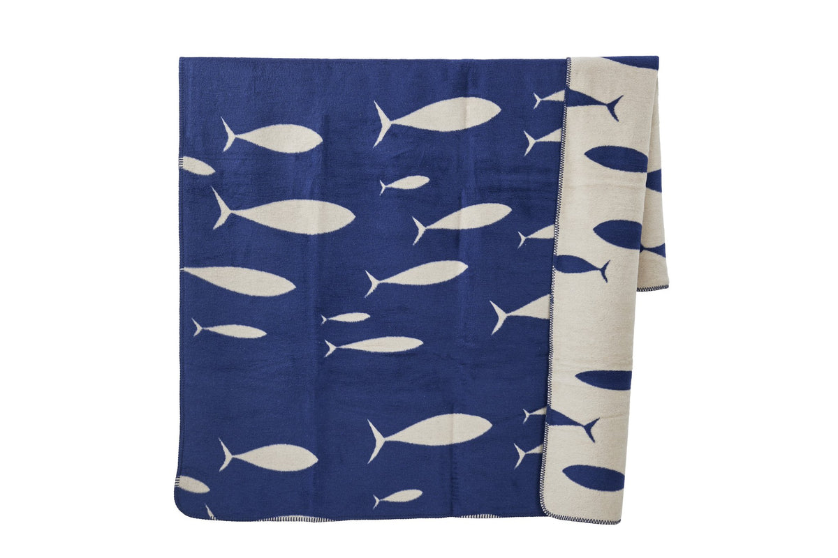 Done.® FISHES Wohndecke 150x200cm Blue/Beige – Ansicht 2