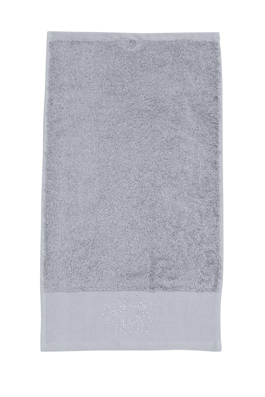 Done.® BLACK LINE STONE STAR Gästehandtuch 30x50cm Silver
