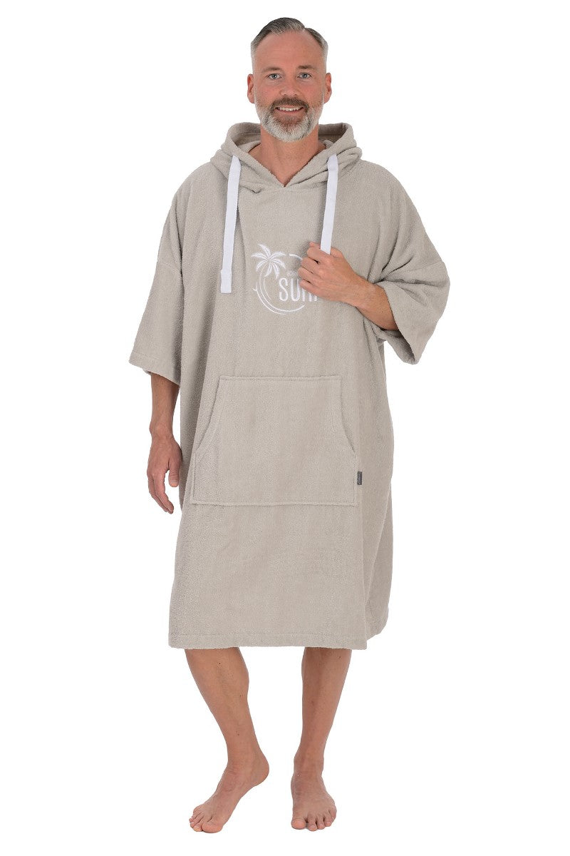 wewofashion Unisex Bademantel Poncho – Beige