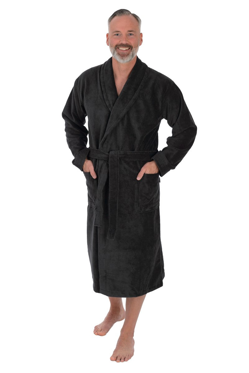 wewofashion Unisex Mantel Mischgewebe Schalkragen – Anthrazit