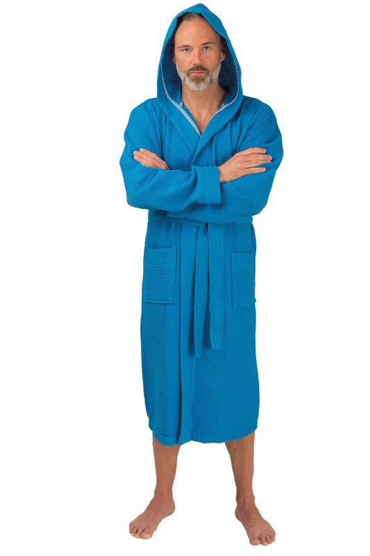 wewofashion Unisex Bademantel Piqué Kapuze – Karibik