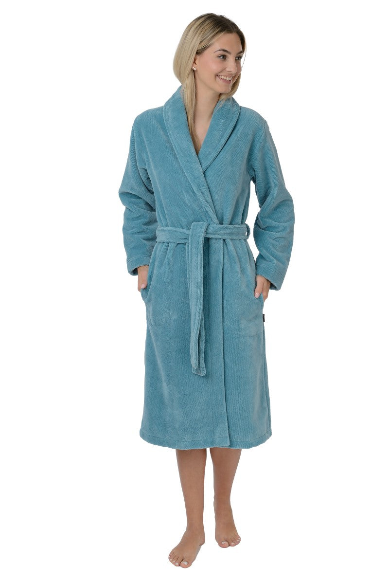 wewofashion Damen Mantel Multifaser Schalkragen – Blau