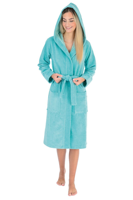 wewofashion Damen Mantel Mischgewebe Kapuze – Gletscher