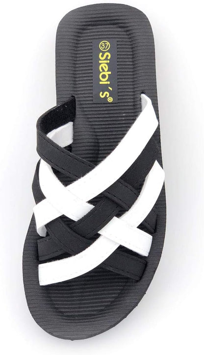 Siebi's Badeschuhe Damen Beach bicolor, Navy/Weiß