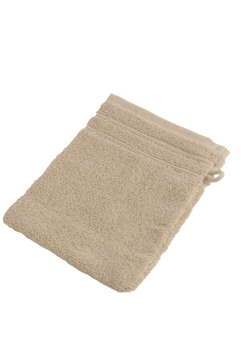 wewofashion Frottier-Waschhandschuh 6er-Set – Beige