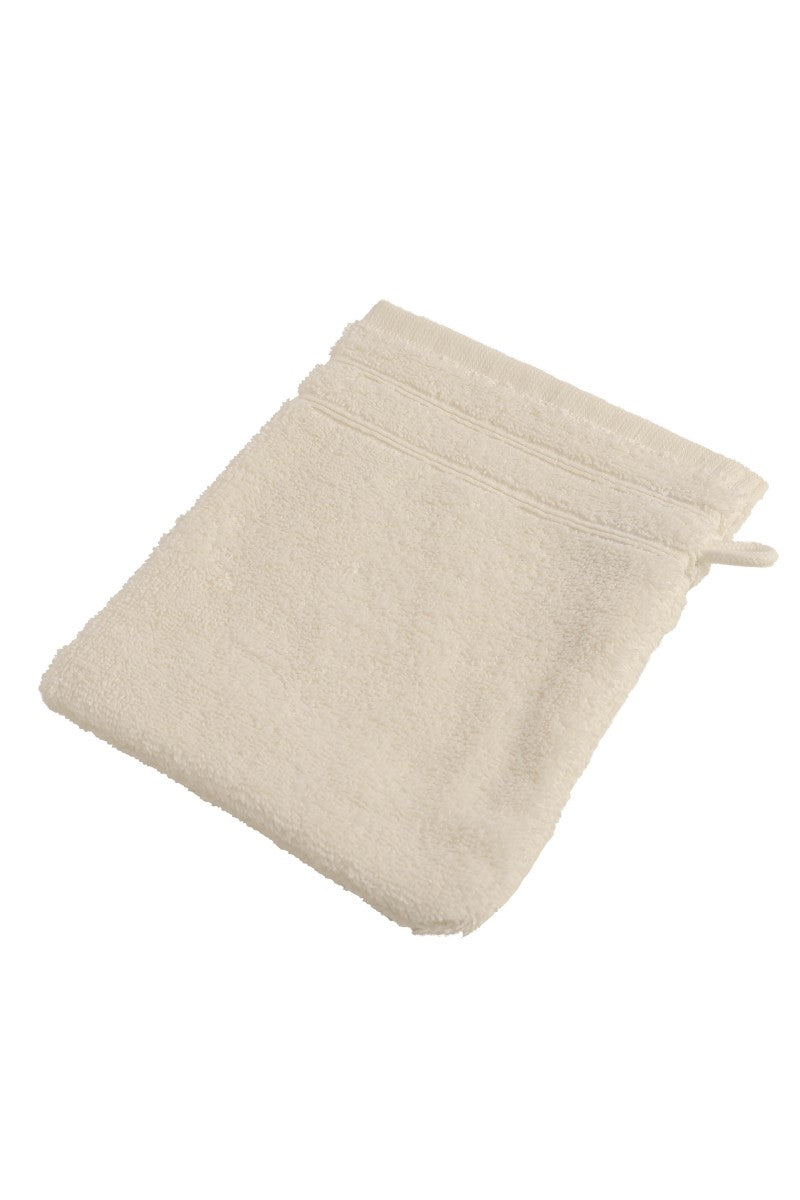 wewofashion Frottier-Waschhandschuh 6er-Set – Ecru