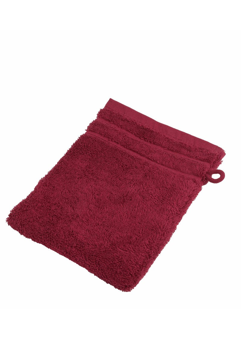 wewofashion Frottier-Waschhandschuh 6er-Set – Rubin