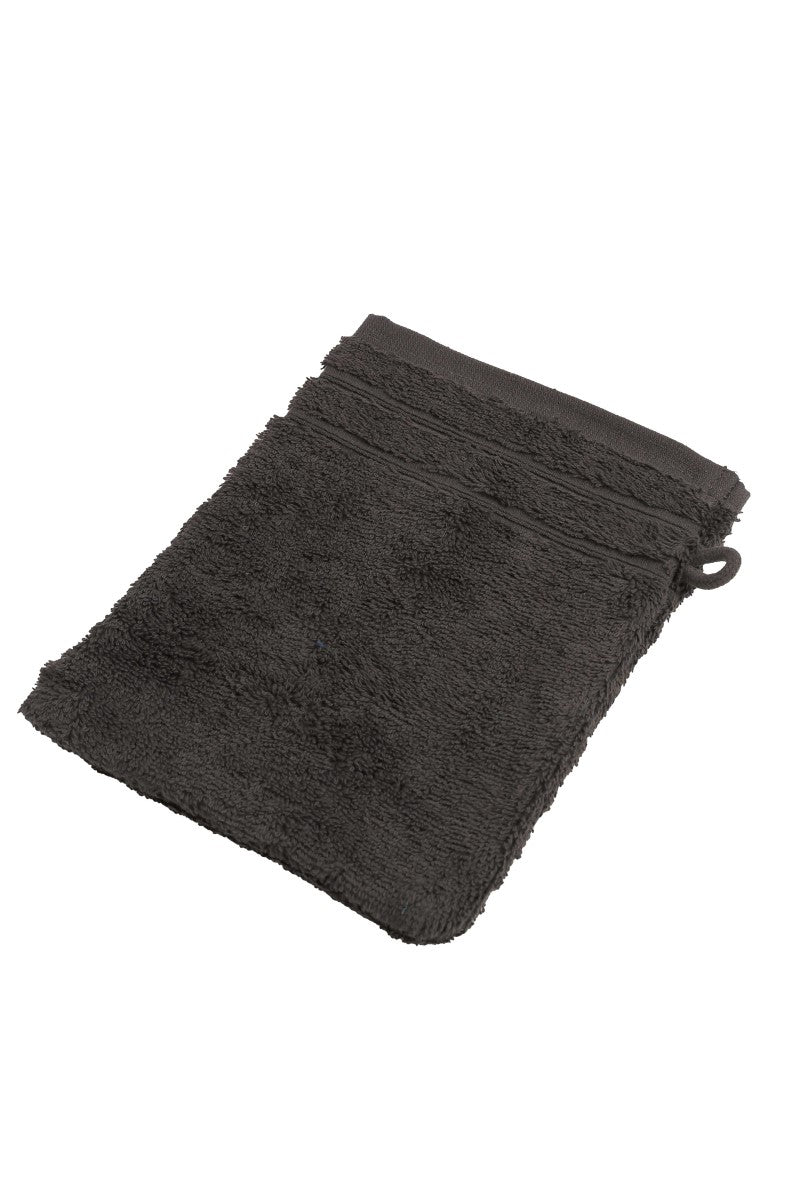 wewofashion Frottier-Waschhandschuh 6er-Set – Anthrazit