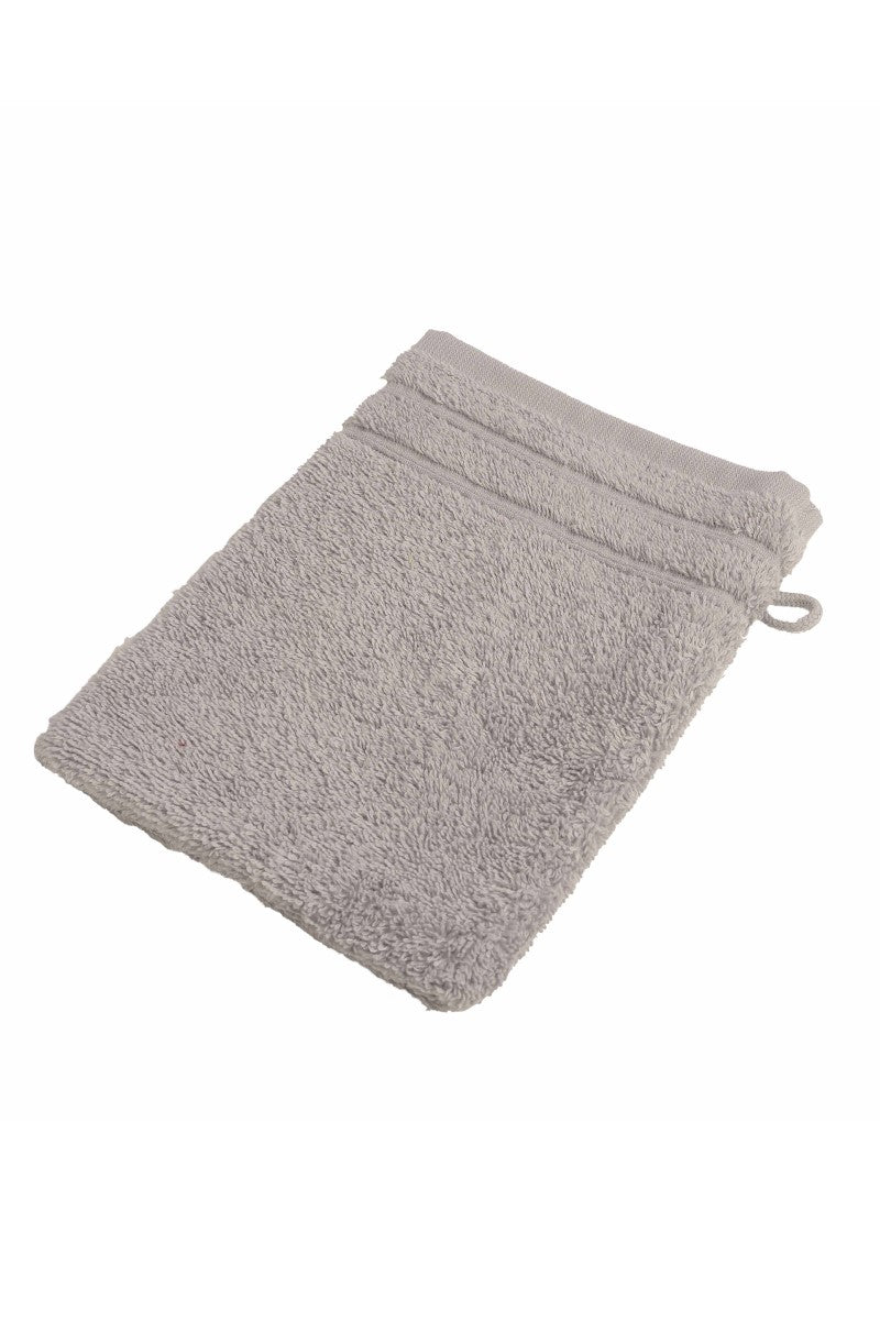 wewofashion Frottier-Waschhandschuh 6er-Set – Hellgrau