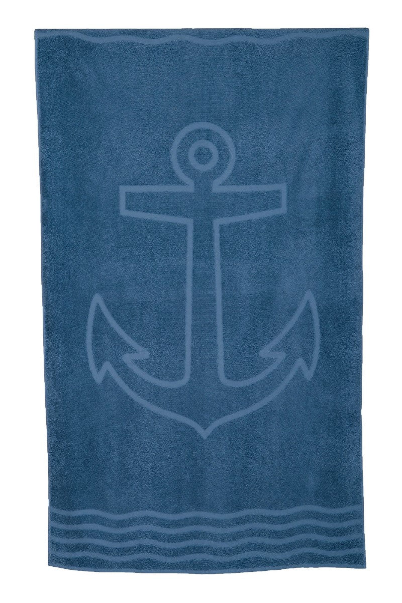 wewofashion Frottier-Badetuch – Jeansblau