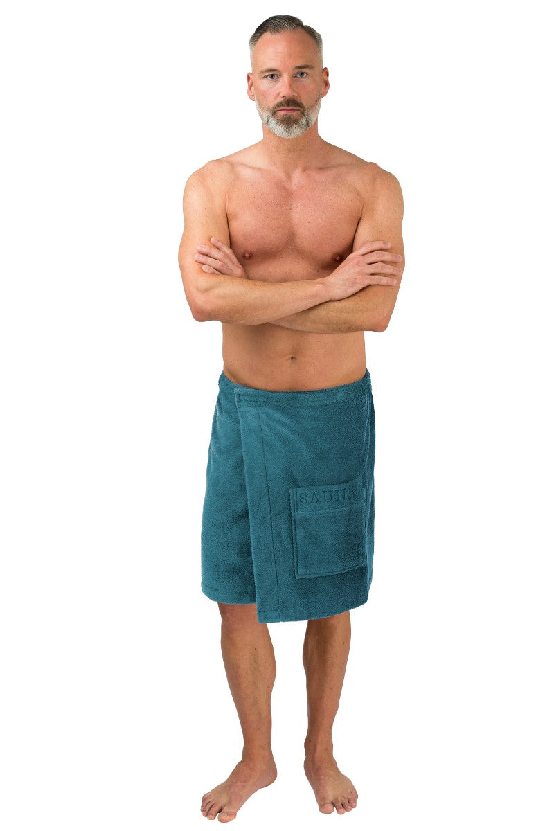 wewofashion Sauna Frottier schlingenfest Herren-Kilt – Petrol
