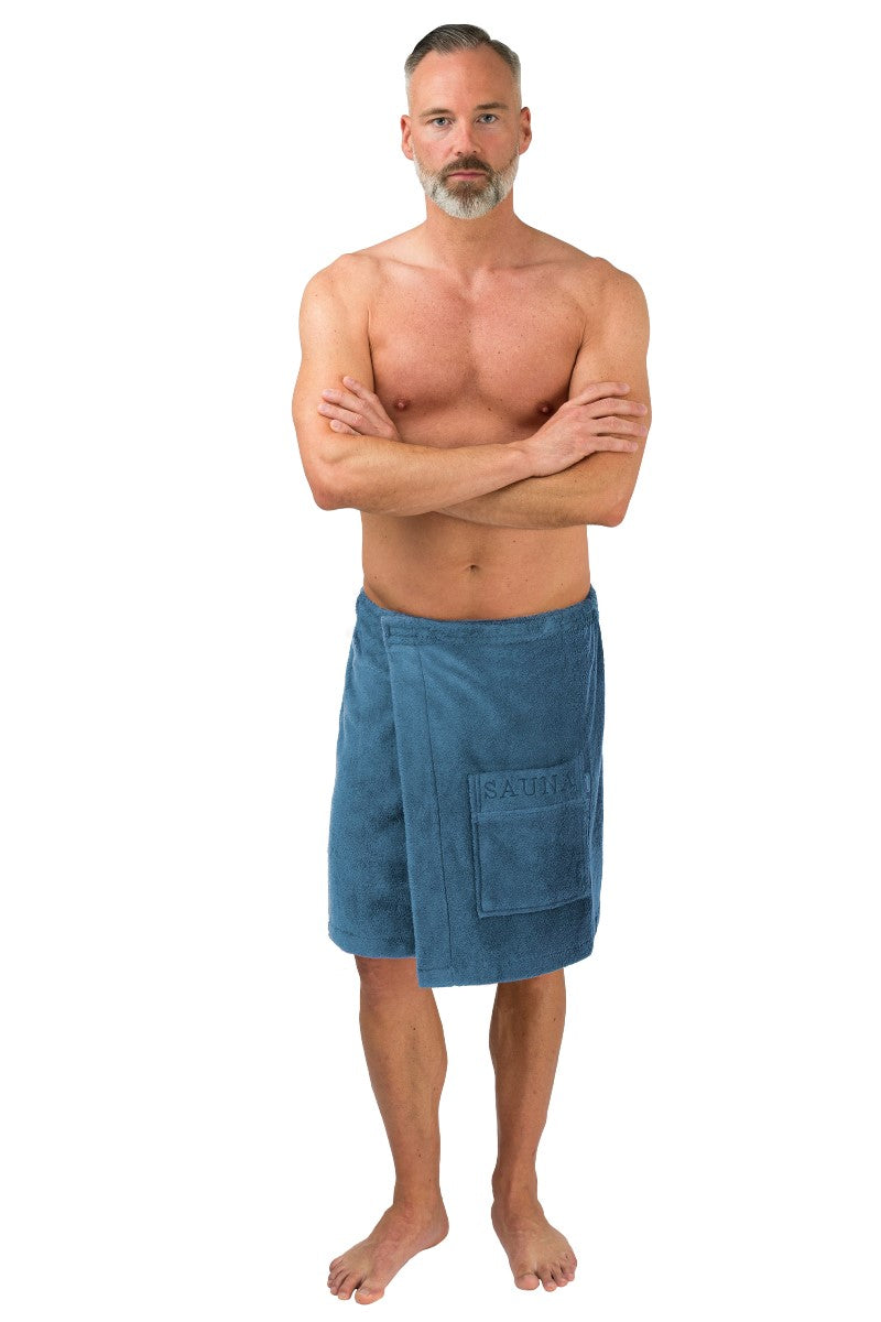 wewofashion Sauna Frottier schlingenfest Herren-Kilt – Jeansblau