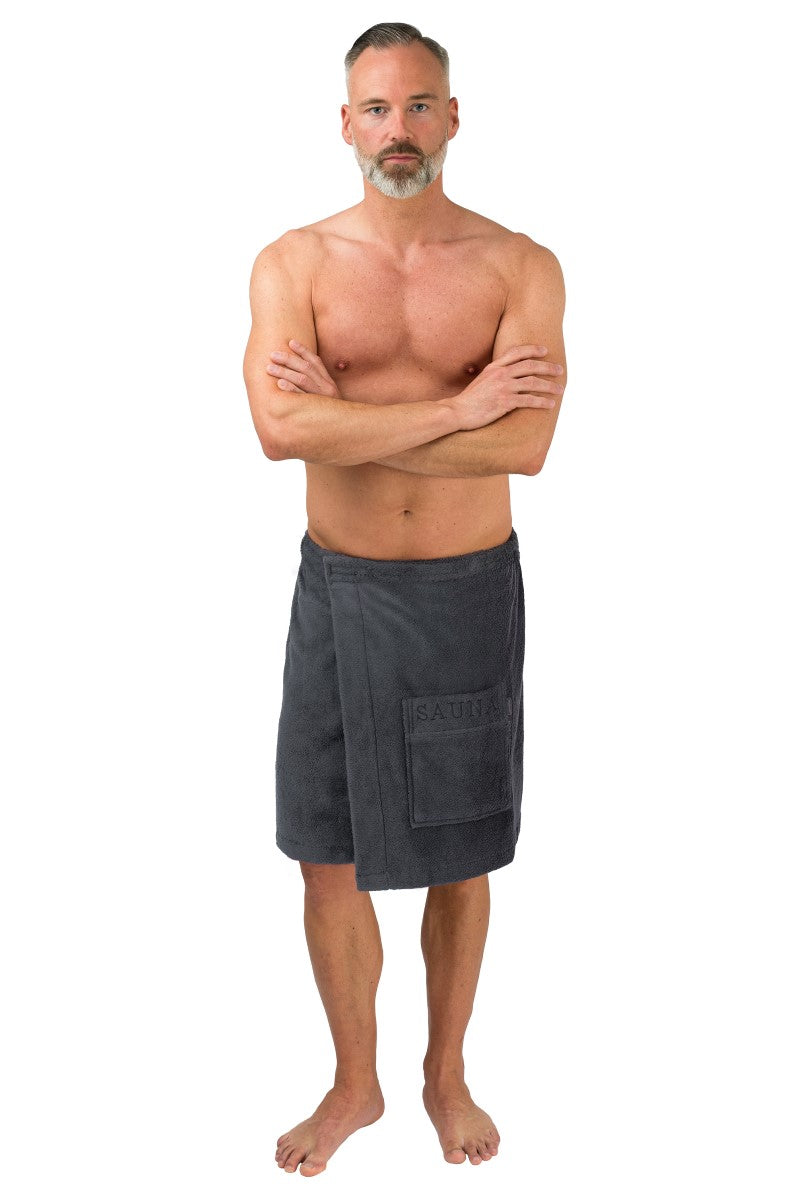 wewofashion Sauna Frottier schlingenfest Herren-Kilt – Anthrazit