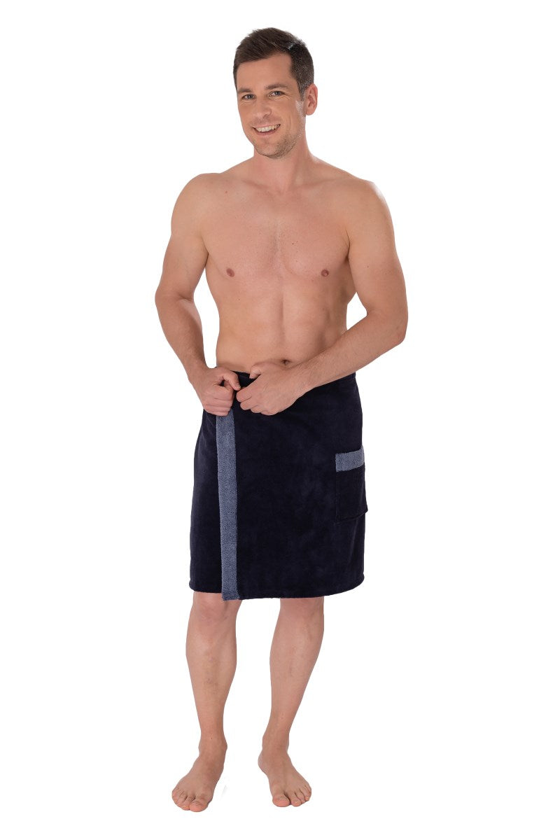 wewofashion Sauna Multifaser Herren-Kilt – Nachtblau