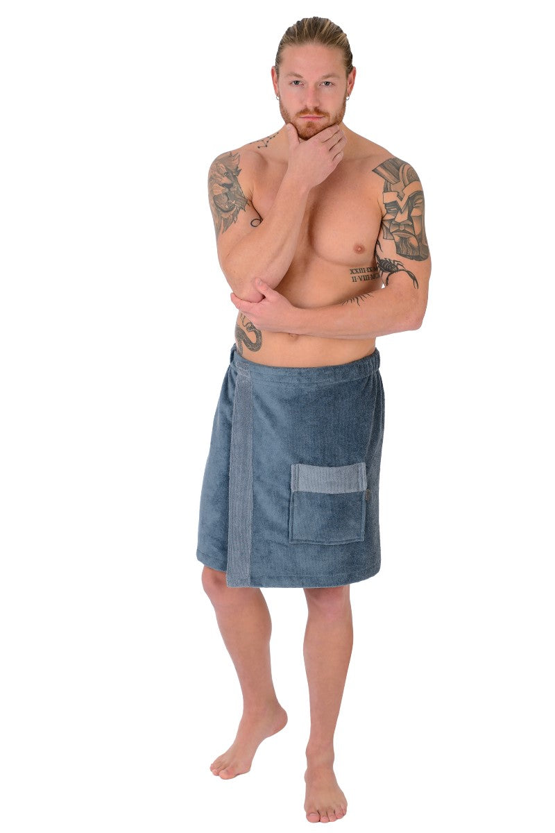 wewofashion Sauna Multifaser Herren-Kilt – Rauchblau