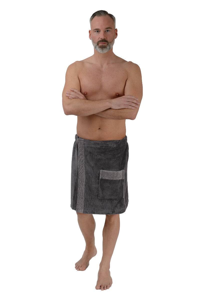 wewofashion Sauna Multifaser Herren-Kilt – Grau