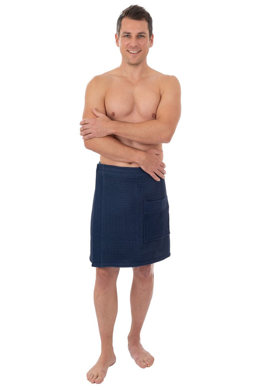 wewofashion Sauna Piqué Herren-Kilt – Navy