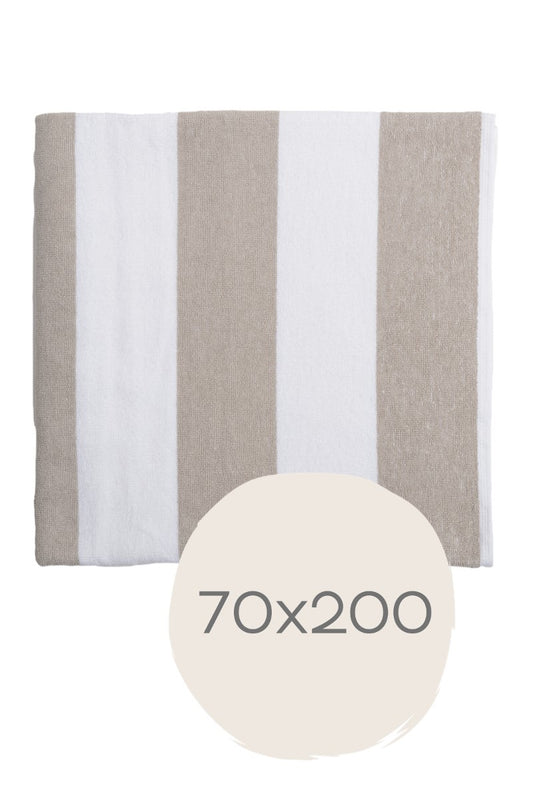 wewofashion Sauna Frottier-Saunatuch – Beige/Weiß