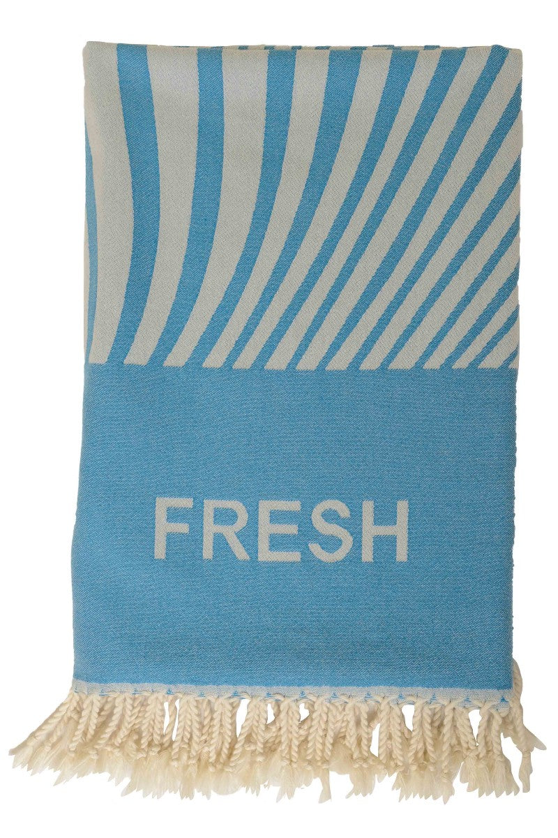 wewofashion Pestemal Badetuch – Blau Wellen