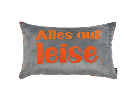 Done.® ALLES AUF LEISE Kissenhülle 40x60cm anthracite/orange – Ansicht 1