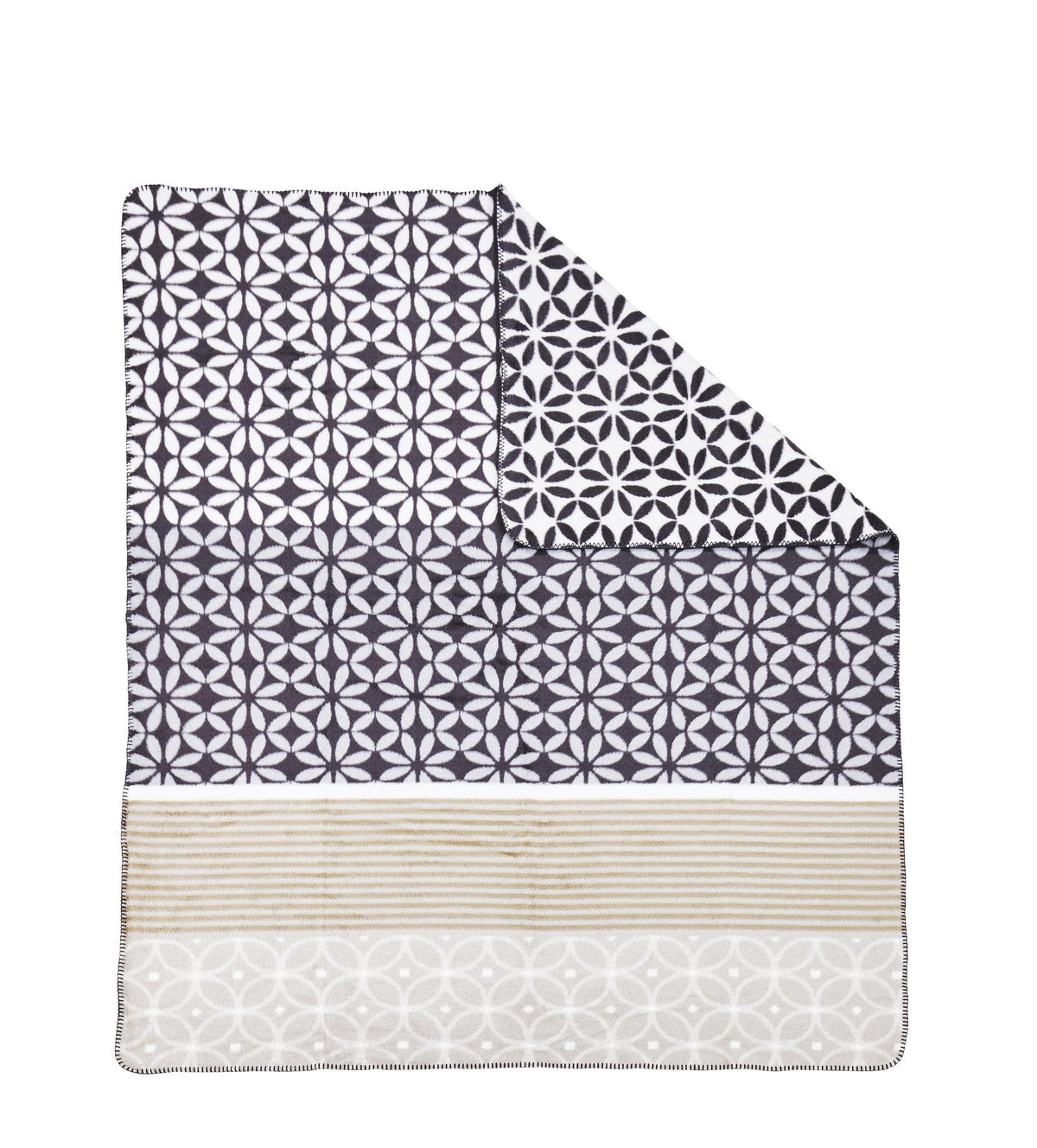 Done.® BLOSSOM Wohndecke 150x200cm Anthracite/Beige – Ansicht 3