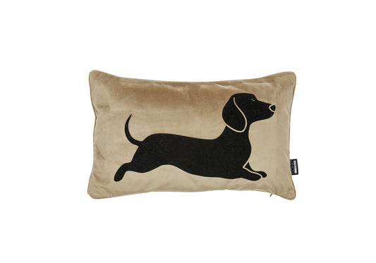 Done.® DOXIE Kissenhülle 30x50cm camel/black Dackel – Ansicht 1