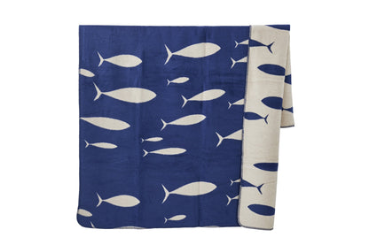 Done.® FISHES Wohndecke 150x200cm Blue/Beige – Ansicht 2