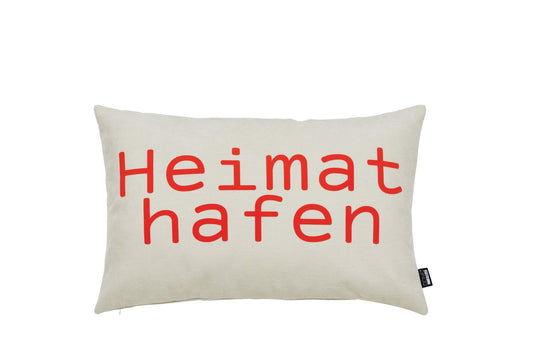 Done.® HEIMATHAFEN Kissenhülle 40x60cm Beige/Neon Orange – Ansicht 1