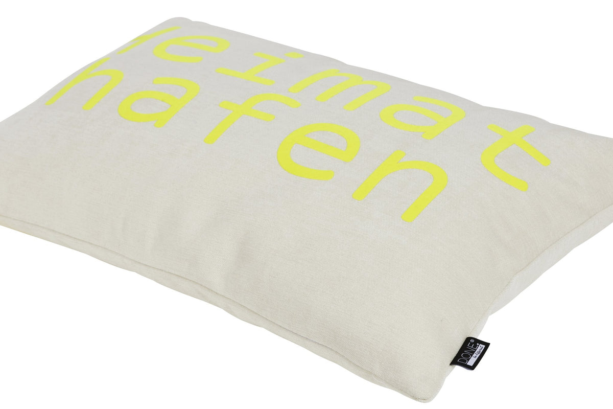 Done.® HEIMATHAFEN Kissenhülle 40x60cm Beige/Neon Yellow – Ansicht 2