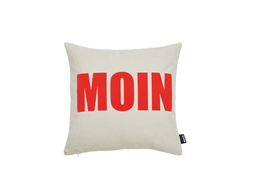 Done.® MOIN Kissenhülle 45x45cm Beige/Neon Orange – Ansicht 1