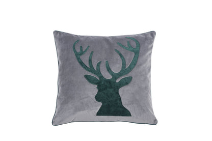 Done.® OH DEER Kissenhülle 45x45cm Anthracite/Dark Green – Ansicht 1