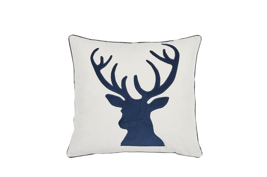 Done.® OH DEER Kissenhülle 45x45cm Beige/Dark Blue – Ansicht 1
