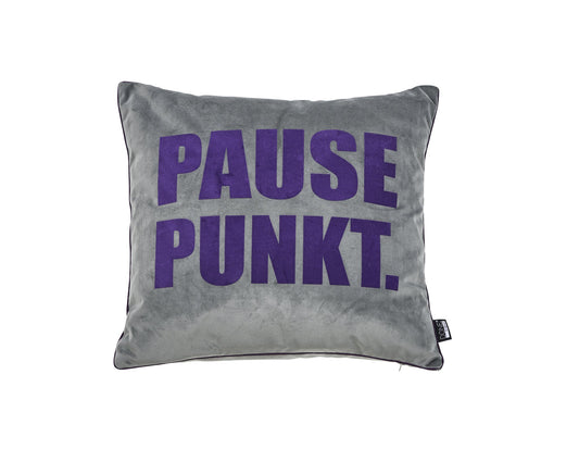 Done.® PAUSE PUNKT Kissenhülle 45x45cm anthracite/purple – Ansicht 1