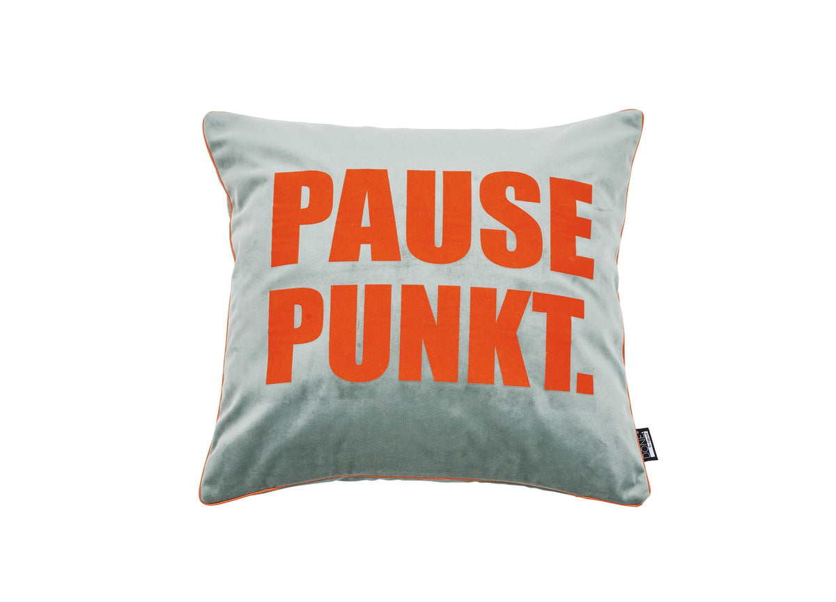 Done.® PAUSE PUNKT Kissenhülle 45x45cm mint/orange – Ansicht 1