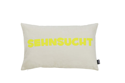 Done.® SEHNSUCHT Kissenhülle 40x60cm Beige/Neon Yellow – Ansicht 1
