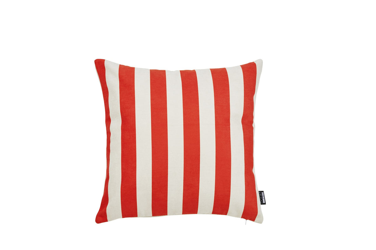 Done.® STRIPES Kissenhülle 45x45cm Beige/Neon Orange – Ansicht 1
