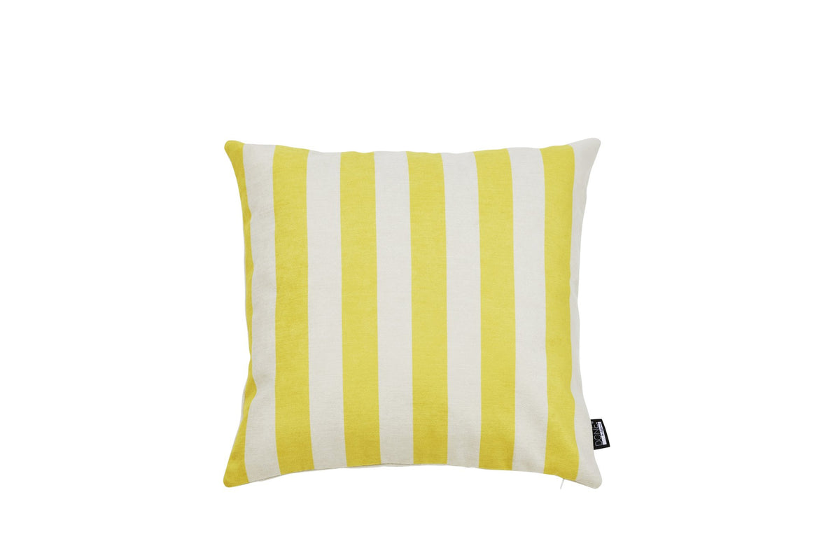 Done.® STRIPES Kissenhülle 45x45cm Beige/Neon Yellow – Ansicht 1