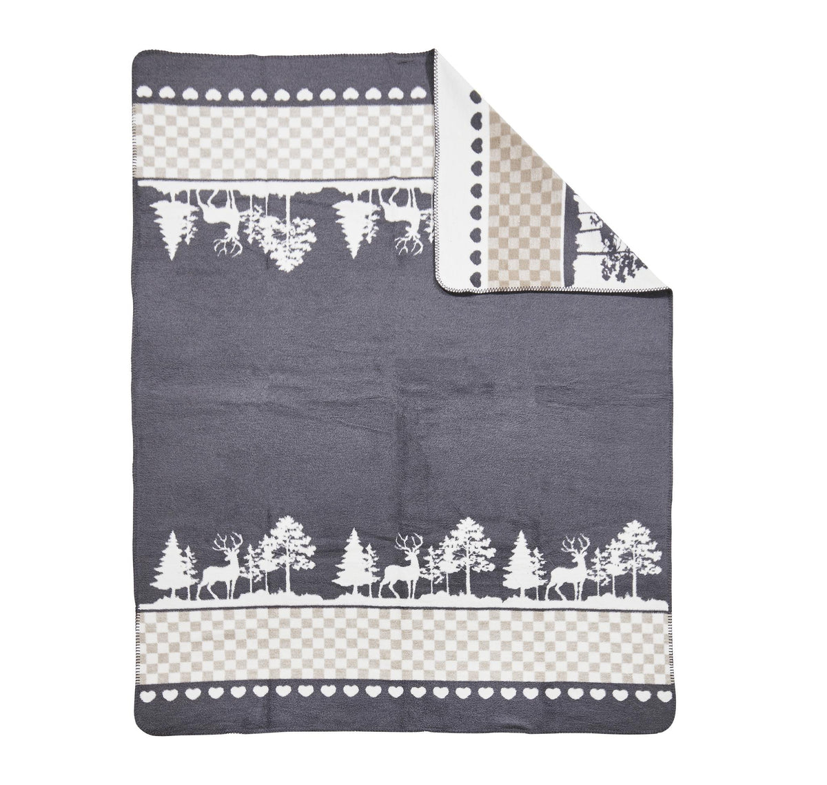 Done.® WINTERLAND Wohndecke 150x200cm Anthracite/Beige – Ansicht 2