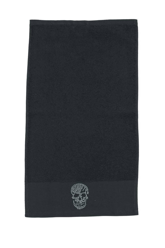 Done.® BLACK LINE STONE SKULL Gästehandtuch 30x50cm Black