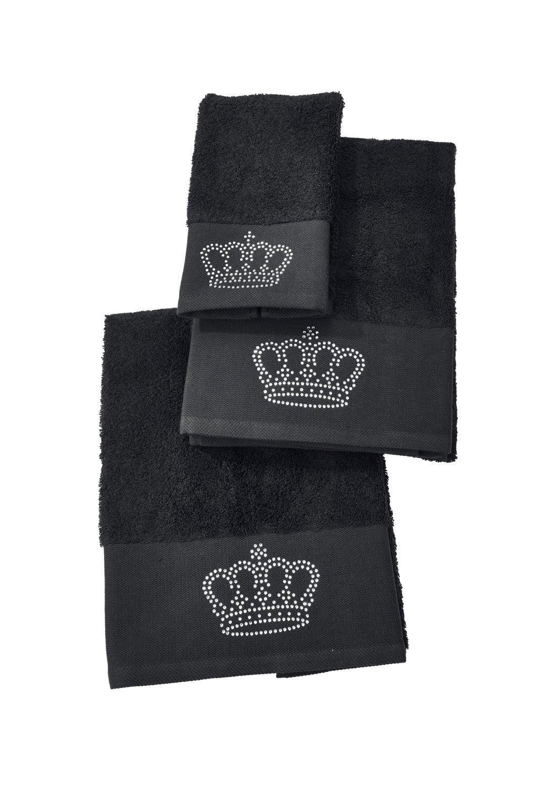 Done.® BLACK LINE STONE CROWN Handtuch 50x100cm Black