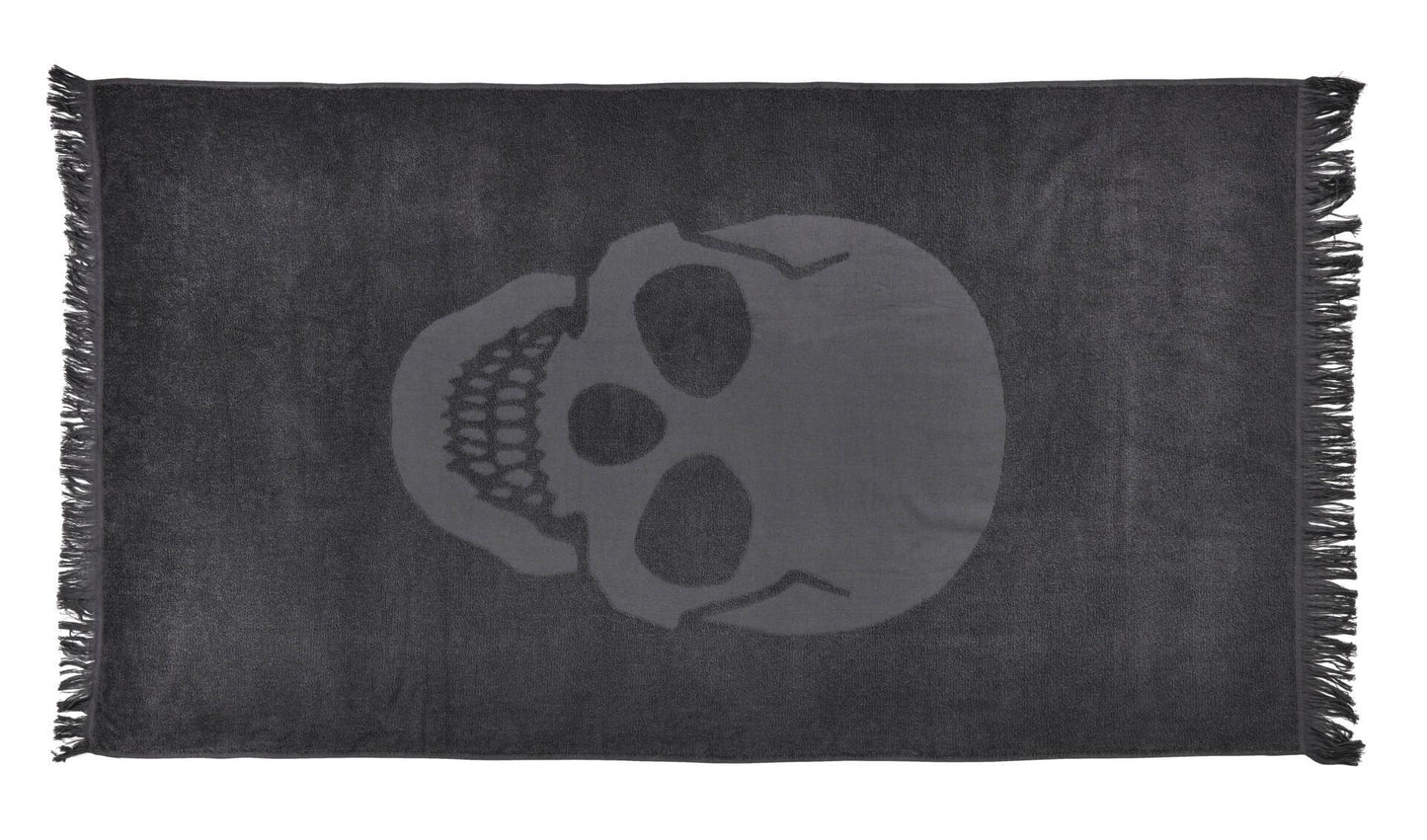 DONE.® CAPRI SKULL Hamamtuch 90x160cm Anthracite