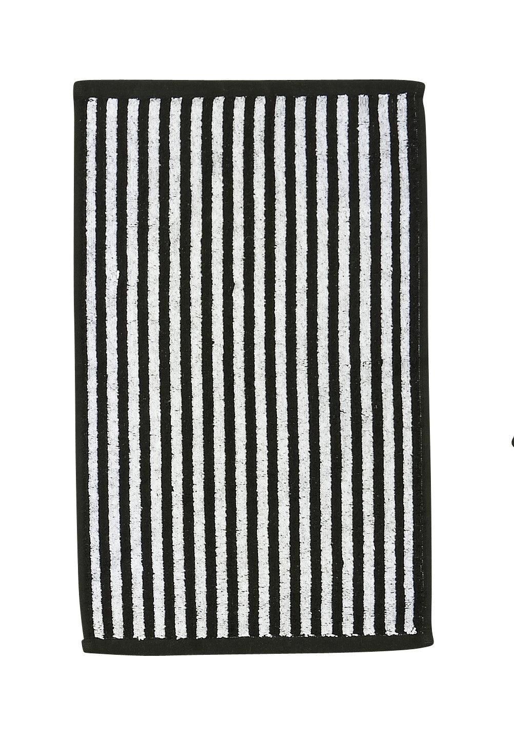 Done.® DAILY SHAPES STRIPES Gästehandtuch 30x50cm Black/Bright White