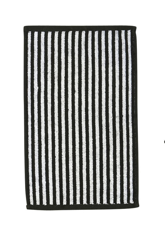 Done.® DAILY SHAPES STRIPES Gästehandtuch 30x50cm Black/Bright White