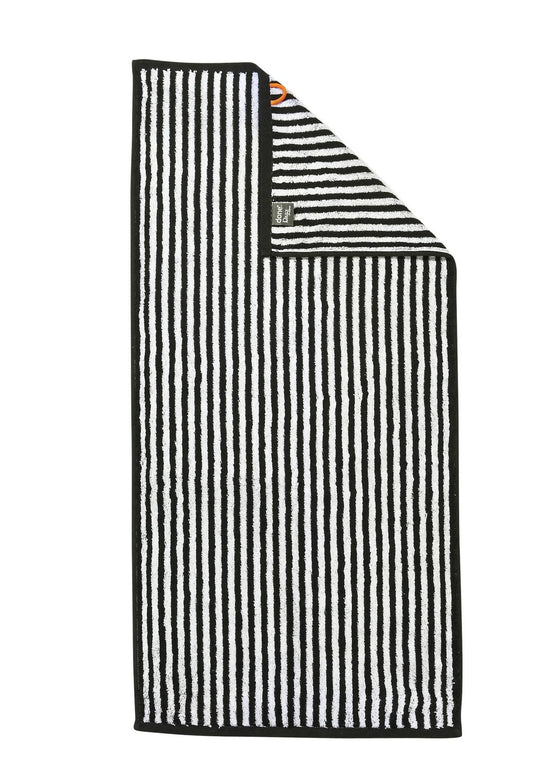 Done.® DAILY SHAPES STRIPES Handtuch 50x100cm Black/Bright White