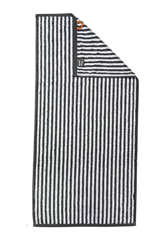 Done.® DAILY SHAPES STRIPES Handtuch 50x100cm Anthracite/Bright White