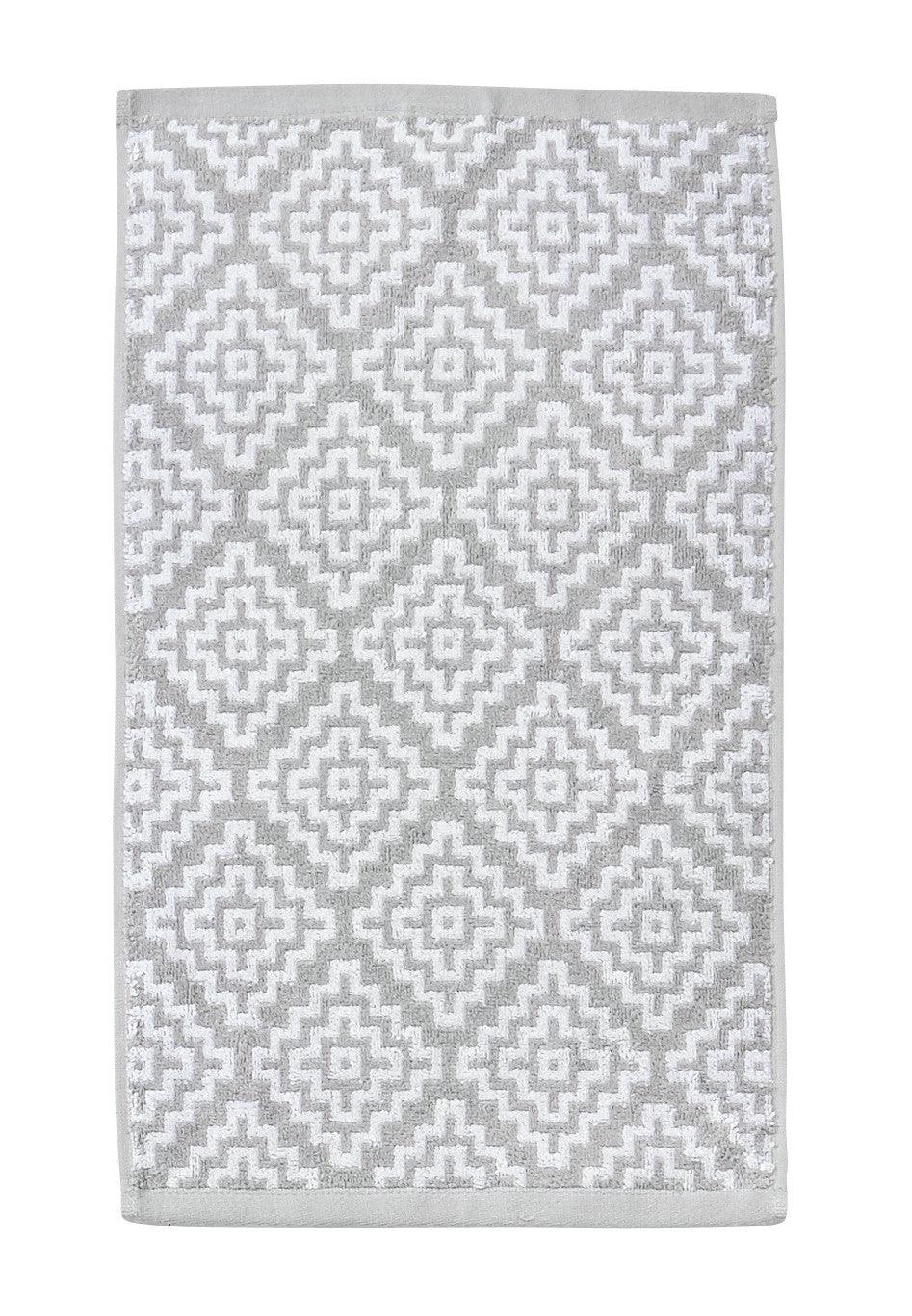 Done.® DAILY SHAPES BOHO Gästehandtuch 30x50cm Silver/Bright White