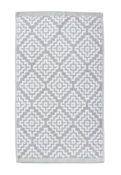 Done.® DAILY SHAPES BOHO Gästehandtuch 30x50cm Silver/Bright White