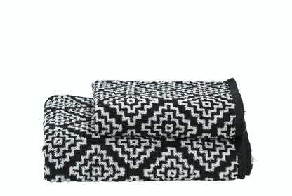 Done.® DAILY SHAPES BOHO Duschtuch 70x140cm Black/Bright White