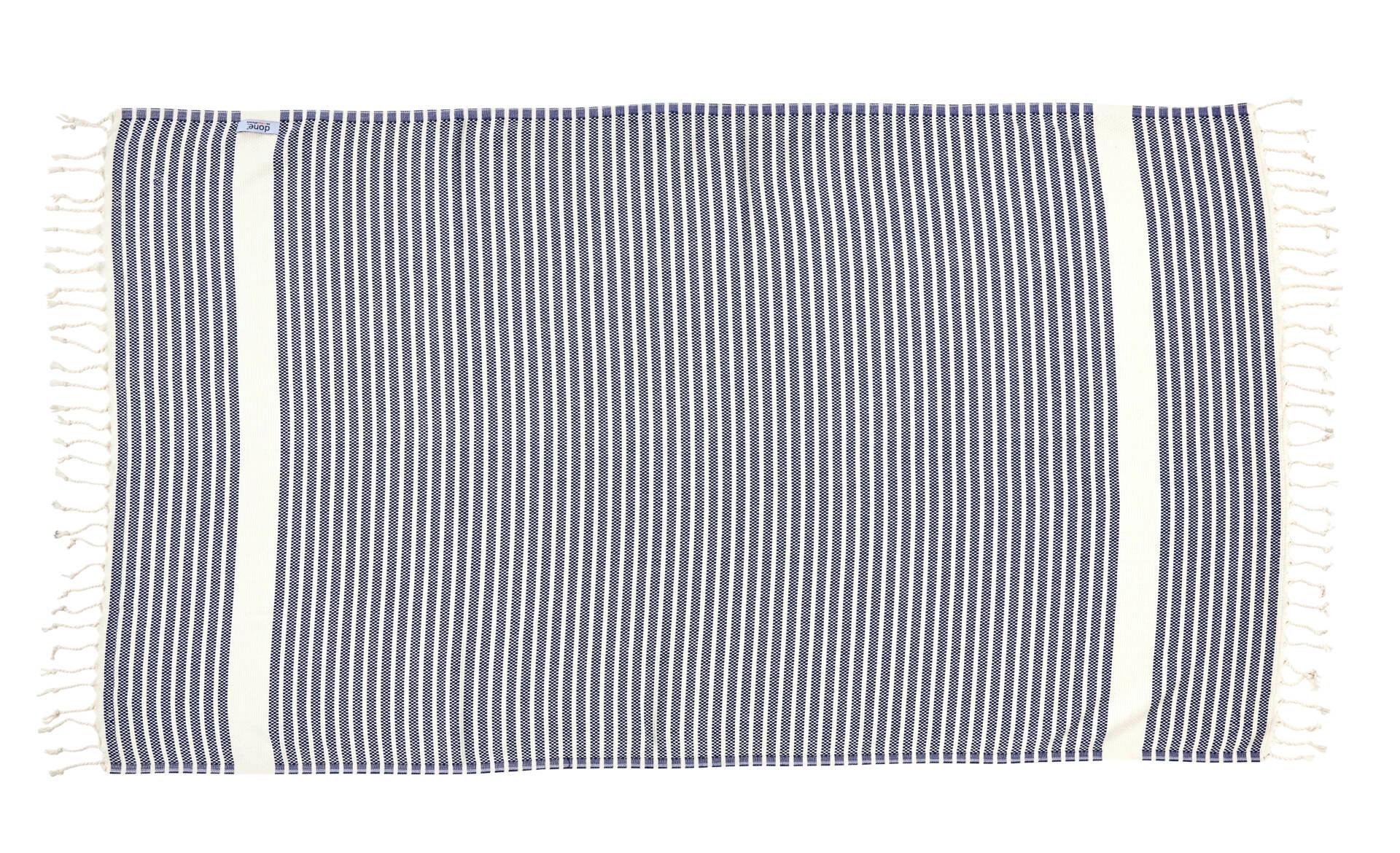 Done.® LOUNGE STRIPES PLUS Plaid 100x180cm Navy