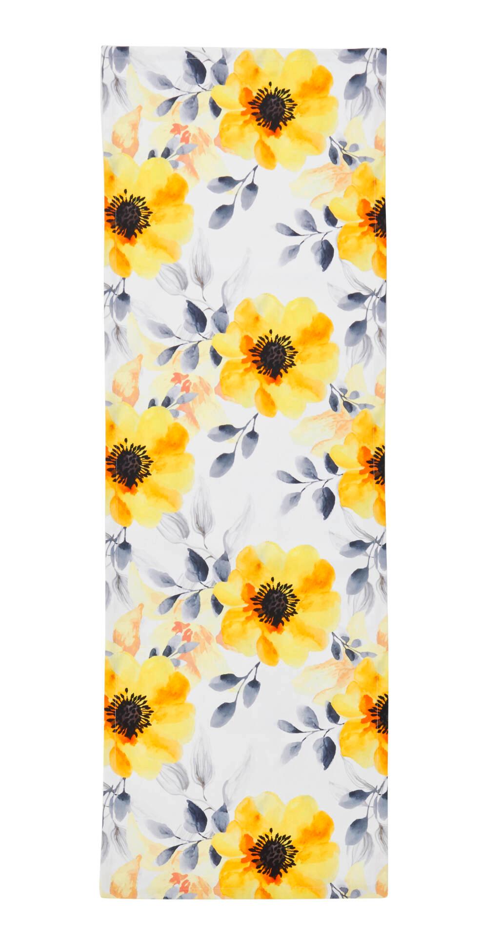 Done.® PANAMA PRINT Tischläufer 45x150cm, Yellow Roses